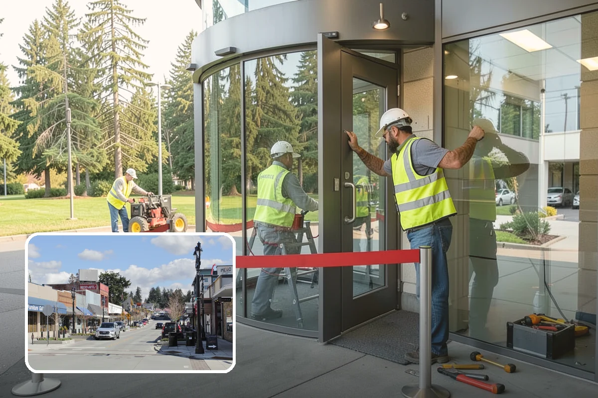 Interior Window Washing in Bothell, King County, WA - Streak-free clarity on lobby and partition glass