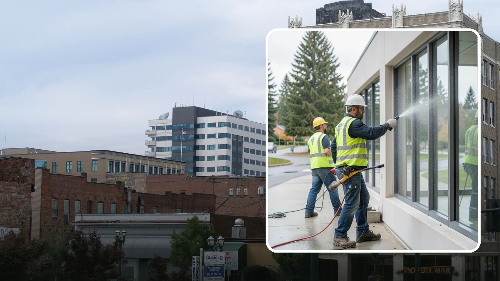 Interior Window Washing in Everett, Snohomish County, WA - Streak-free interior glass keeps lobbies, offices, and partitions bright and professional for the public.