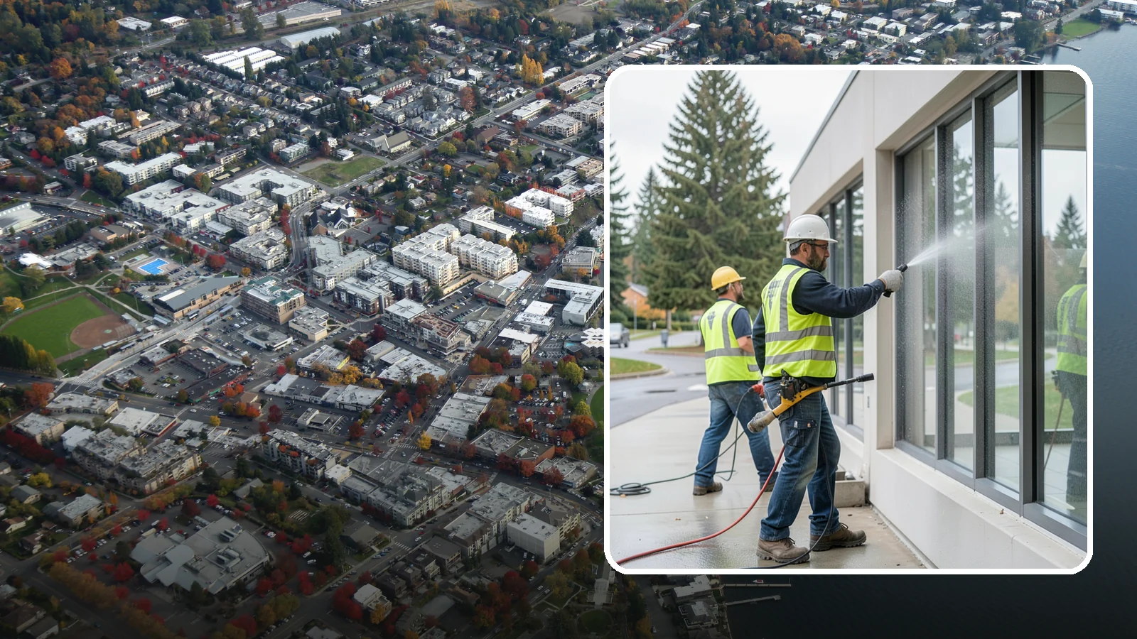 Interior Window Washing in Kirkland, King County, WA - Streak-free interior glass keeps lobbies, offices, and partitions bright and professional for the public.