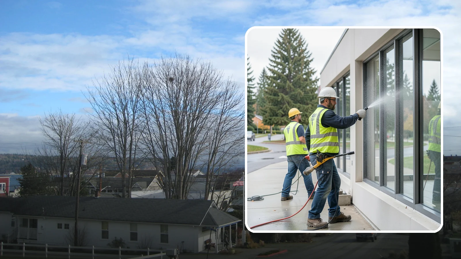 Interior Window Washing in Langley, Island County, WA - Streak-free interior glass keeps lobbies, offices, and partitions bright and professional for the public.