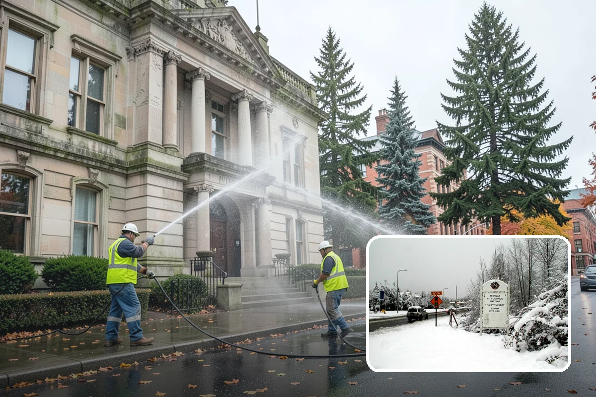 Interior Window Washing in Newcastle, King County, WA - Streak-free clarity on lobby and partition glass