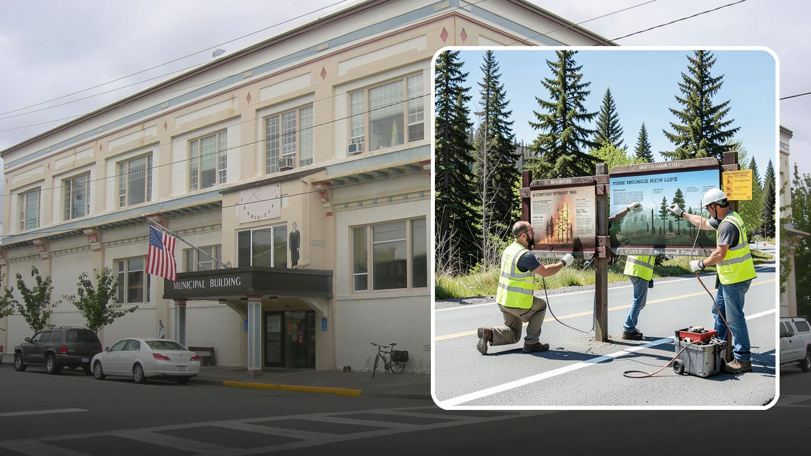 Interpretive Sign Installation in Anacortes, Skagit County, WA - Installation of interpretive and educational signage on durable panels and frames for parks, trails, and historic sites.