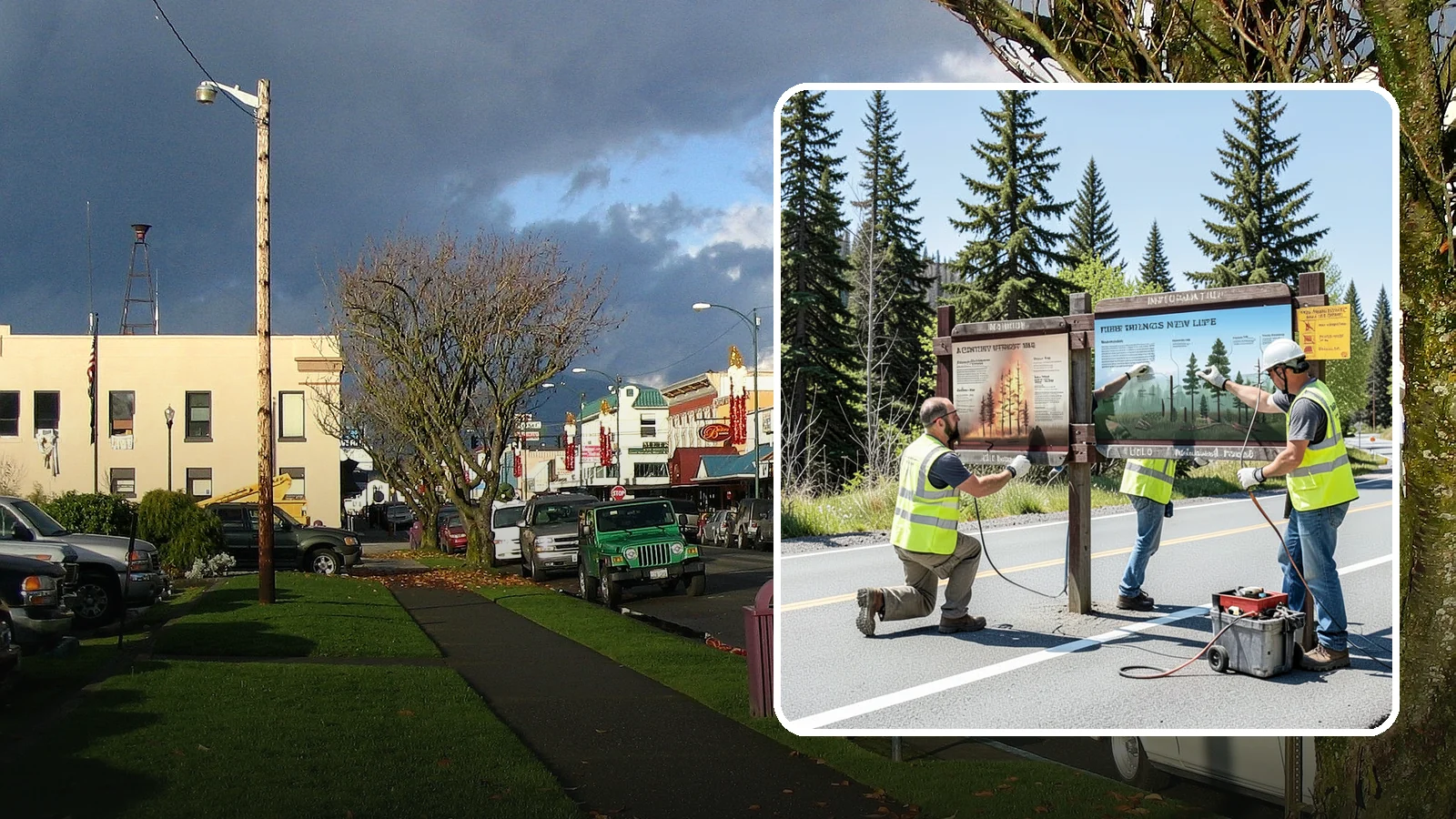 Interpretive Sign Installation in Arlington, Snohomish County, WA - Installation of interpretive and educational signage on durable panels and frames for parks, trails, and historic sites.