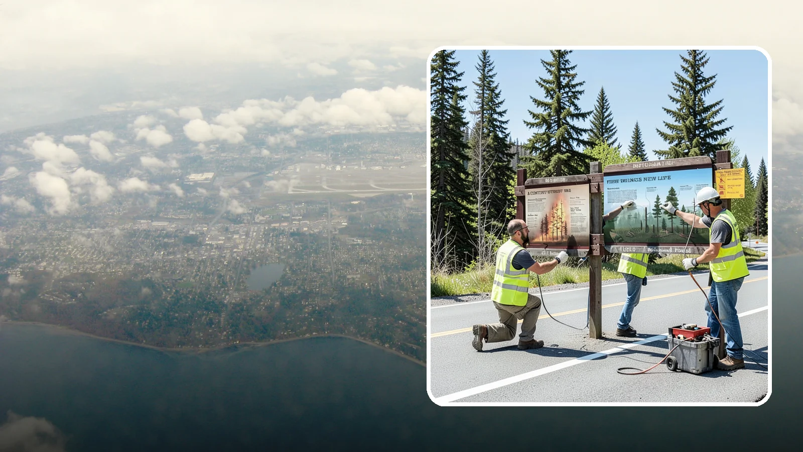 Interpretive Sign Installation in Burien, King County, WA - Installation of interpretive and educational signage on durable panels and frames for parks, trails, and historic sites.