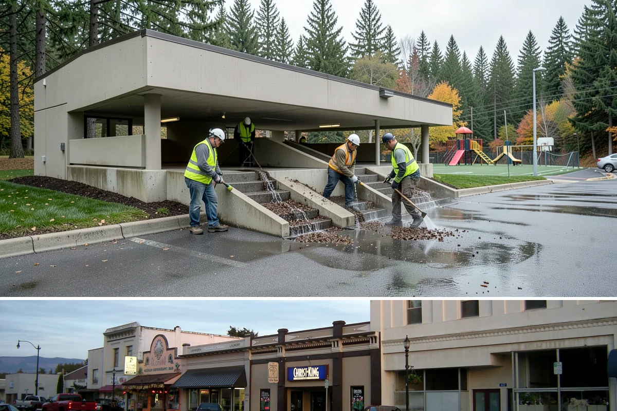 Interpretive Sign Installation in Burlington, Skagit County, WA - Interpretive sign installation runs year-round, with footing work scheduled around drier ground conditions when possible.
