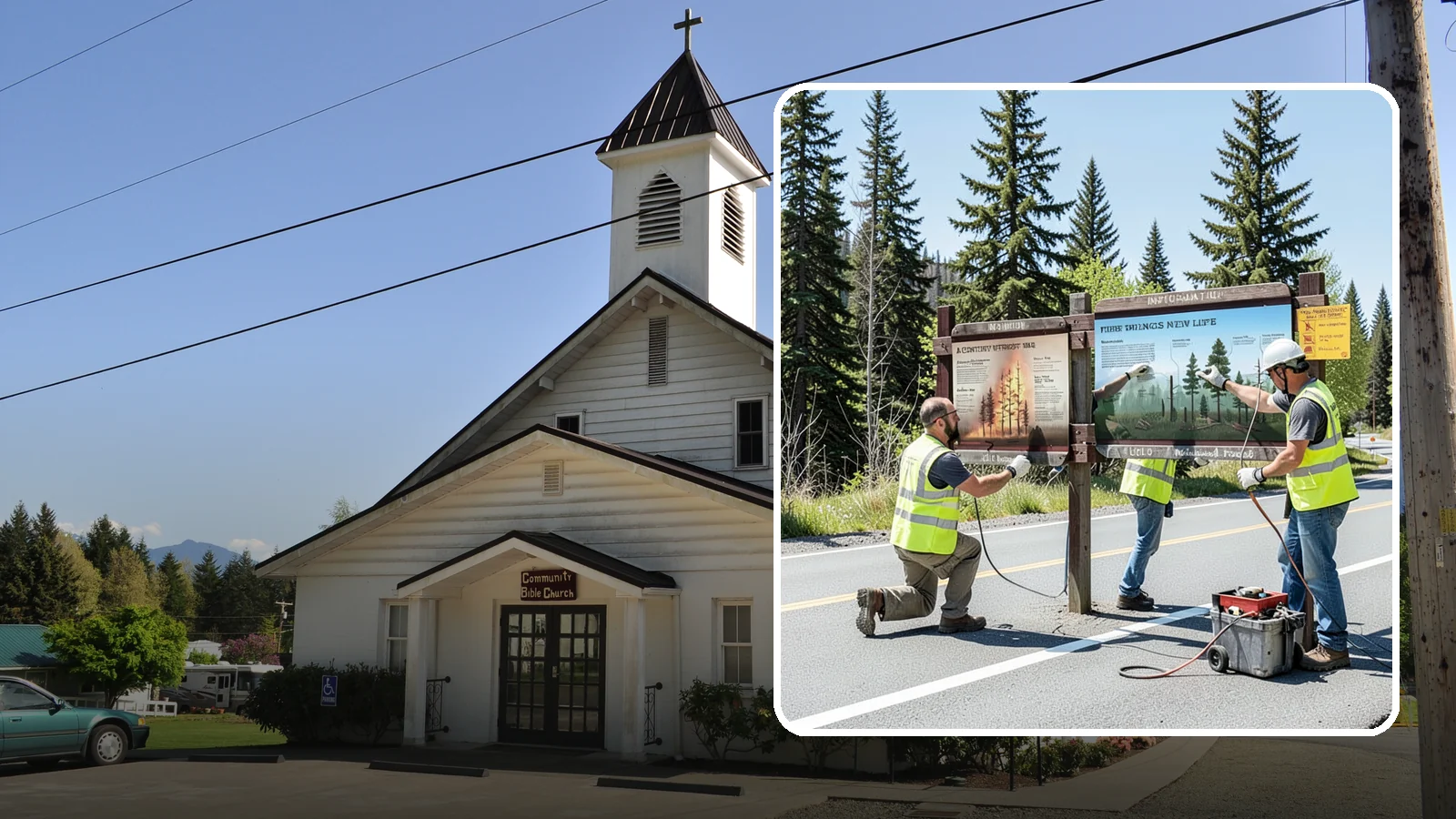 Interpretive Sign Installation in Concrete, Skagit County, WA - Installation of interpretive and educational signage on durable panels and frames for parks, trails, and historic sites.