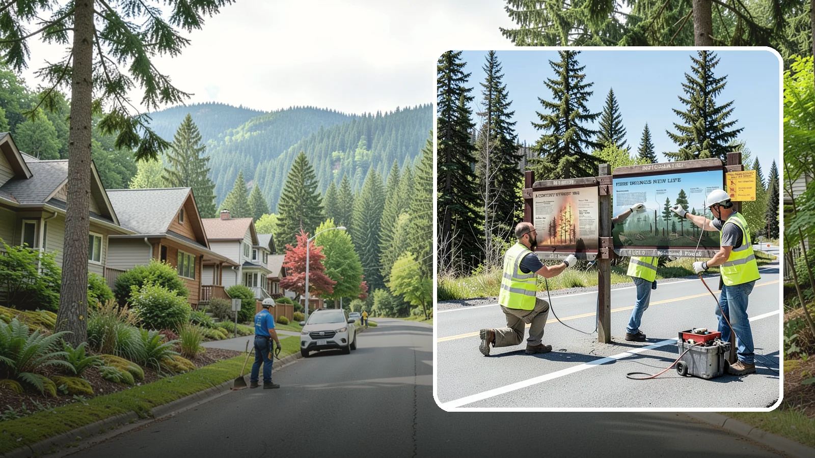 Interpretive Sign Installation in Darrington, Snohomish County, WA - Installation of interpretive and educational signage on durable panels and frames for parks, trails, and historic sites.