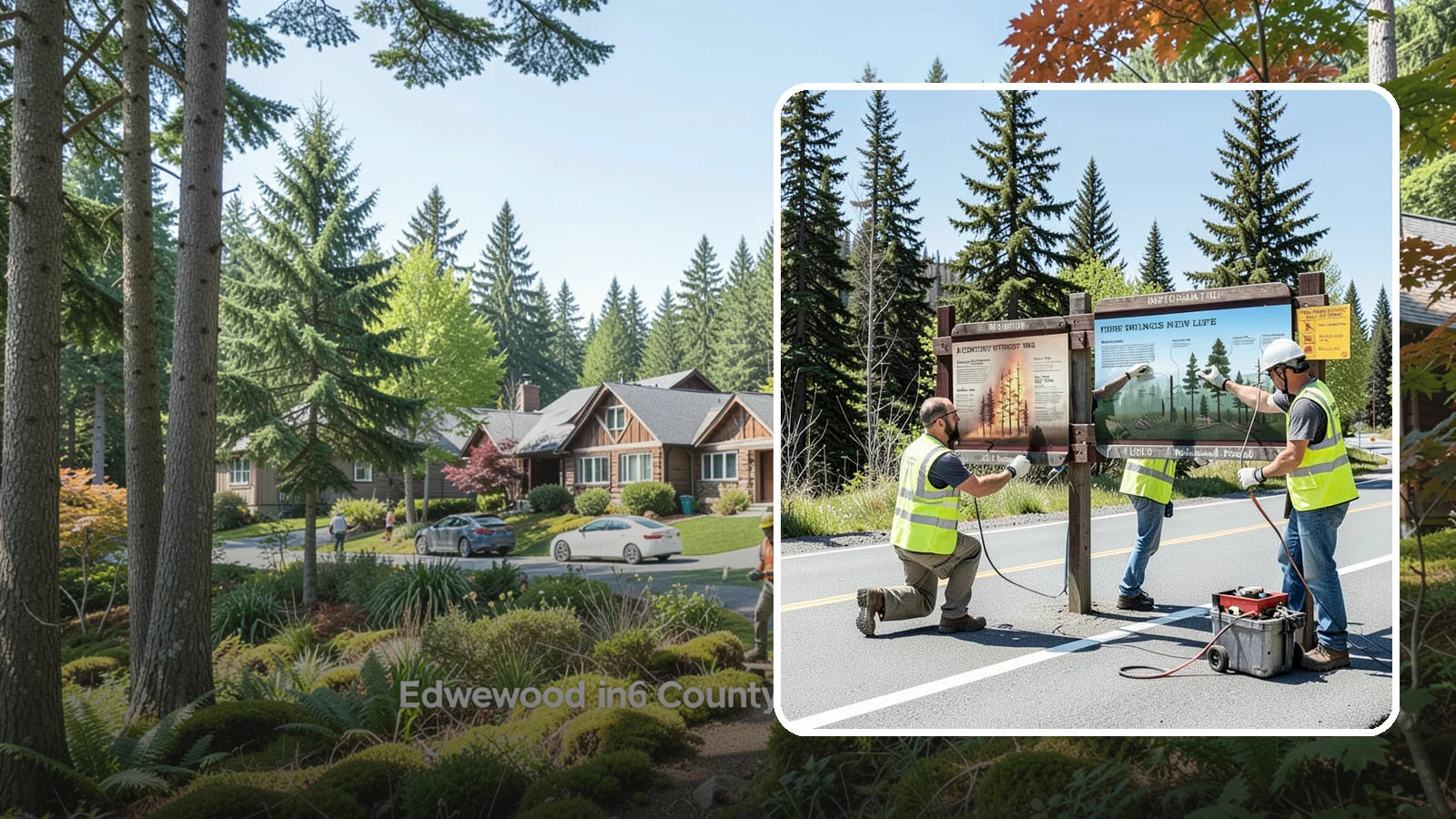 Interpretive Sign Installation in Edgewood, Pierce County, WA - Installation of interpretive and educational signage on durable panels and frames for parks, trails, and historic sites.