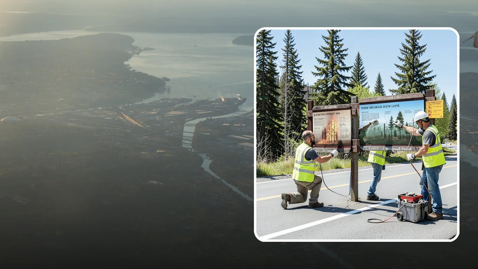 Interpretive Sign Installation in Fife, Pierce County, WA - Installation of interpretive and educational signage on durable panels and frames for parks, trails, and historic sites.