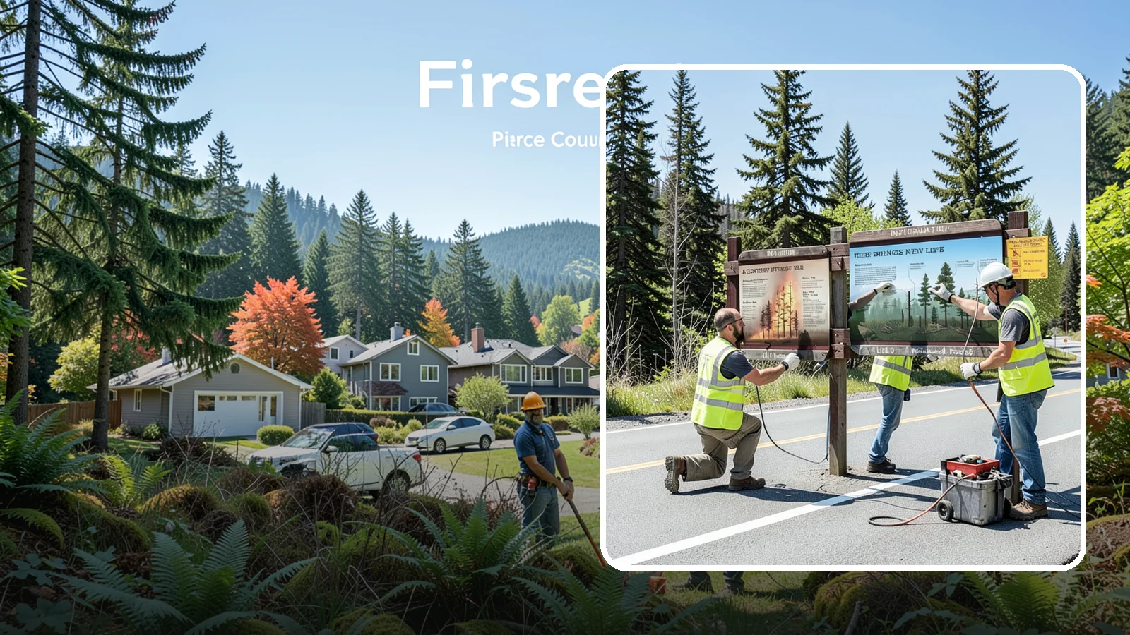 Interpretive Sign Installation in Fircrest, Pierce County, WA - Installation of interpretive and educational signage on durable panels and frames for parks, trails, and historic sites.
