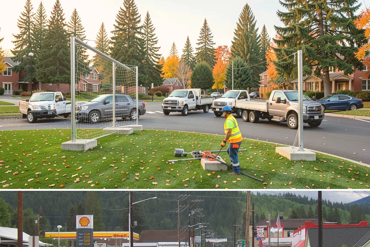 Interpretive Sign Installation in Granite Falls, Snohomish County, WA - Interpretive sign installation runs year-round, with footing work scheduled around drier ground conditions when possible.