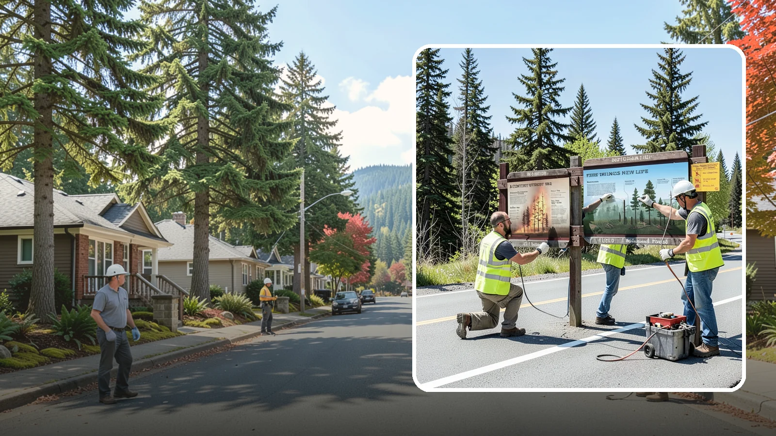 Interpretive Sign Installation in Hunts Point, King County, WA - Installation of interpretive and educational signage on durable panels and frames for parks, trails, and historic sites.
