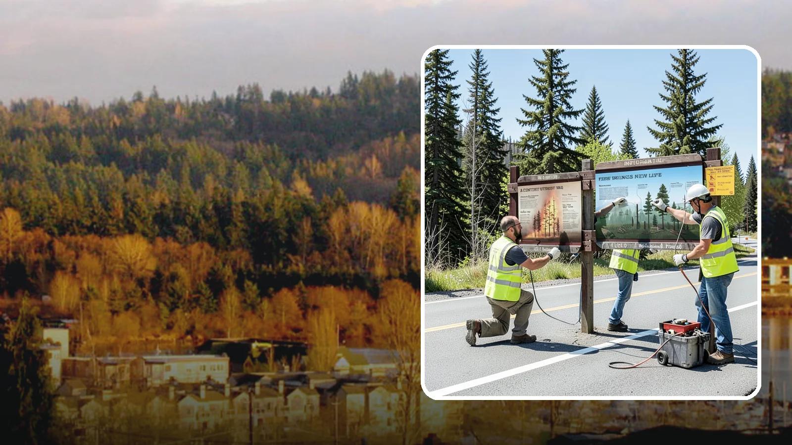Interpretive Sign Installation in Kenmore, King County, WA - Installation of interpretive and educational signage on durable panels and frames for parks, trails, and historic sites.