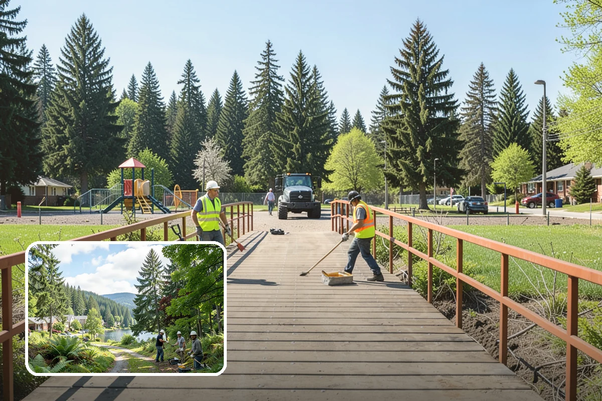 Interpretive Sign Installation in Lake Forest Park, King County, WA - Presents durable, weather-resistant interpretive content