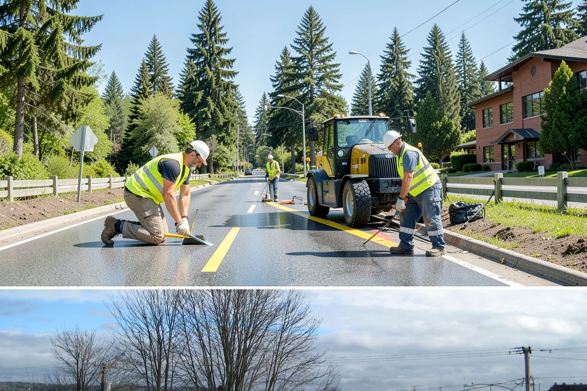 Interpretive Sign Installation in Langley, Island County, WA - Interpretive sign installation runs year-round, with footing work scheduled around drier ground conditions when possible.