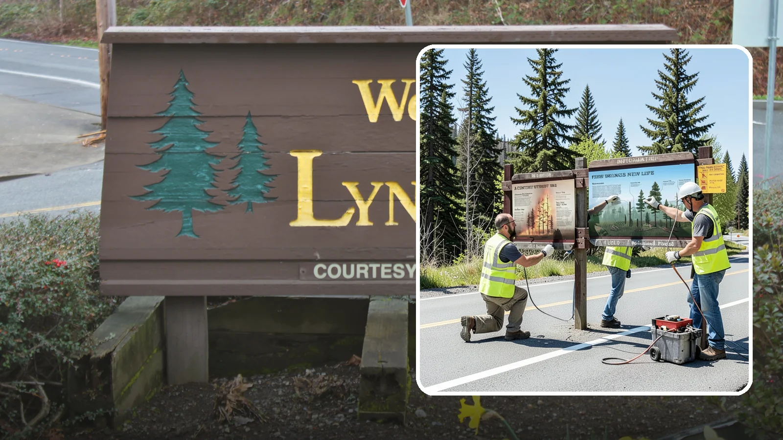 Interpretive Sign Installation in Lynnwood, Snohomish County, WA - Installation of interpretive and educational signage on durable panels and frames for parks, trails, and historic sites.