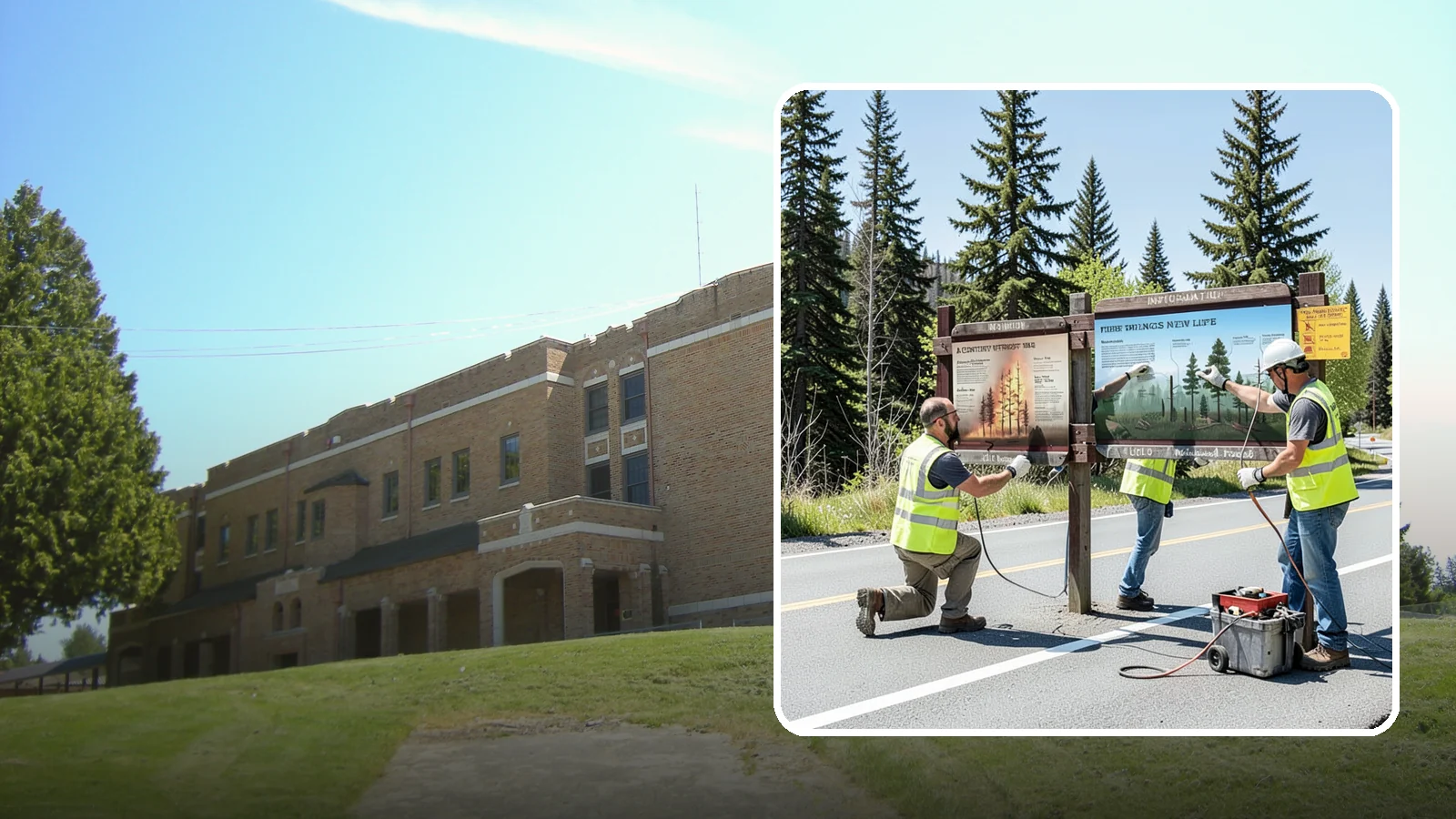 Interpretive Sign Installation in Maple Valley, King County, WA - Installation of interpretive and educational signage on durable panels and frames for parks, trails, and historic sites.