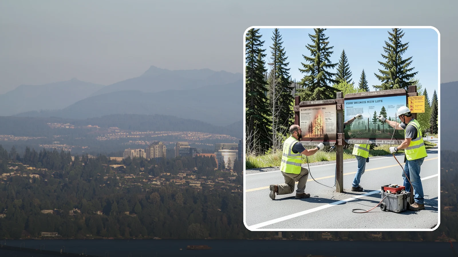 Interpretive Sign Installation in Medina, King County, WA - Installation of interpretive and educational signage on durable panels and frames for parks, trails, and historic sites.