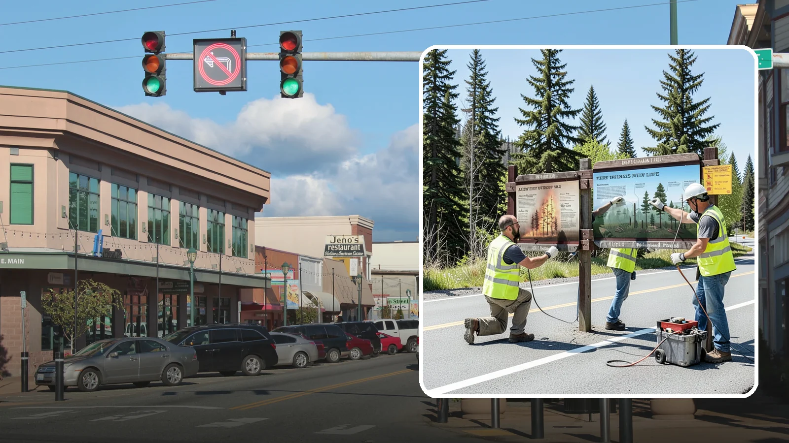 Interpretive Sign Installation in Monroe, Snohomish County, WA - Installation of interpretive and educational signage on durable panels and frames for parks, trails, and historic sites.