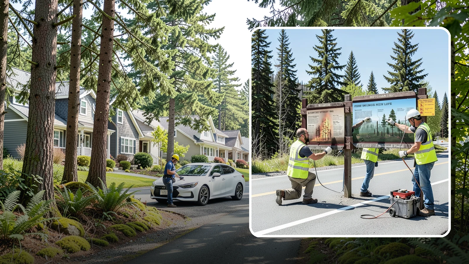 Interpretive Sign Installation in Normandy Park, King County, WA - Installation of interpretive and educational signage on durable panels and frames for parks, trails, and historic sites.