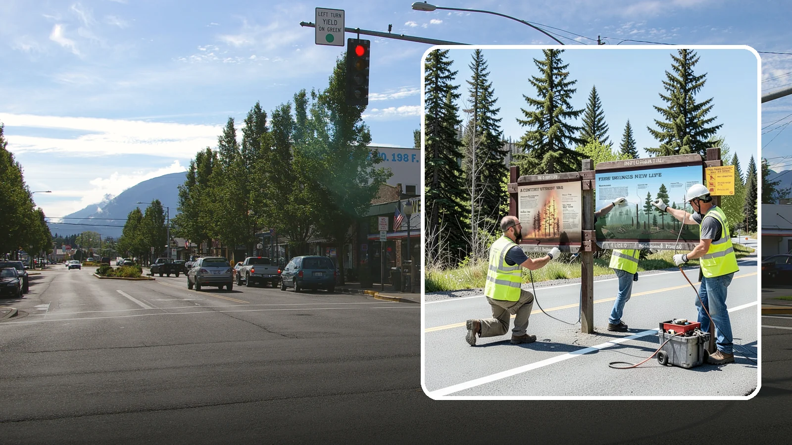 Interpretive Sign Installation in North Bend, King County, WA - Installation of interpretive and educational signage on durable panels and frames for parks, trails, and historic sites.