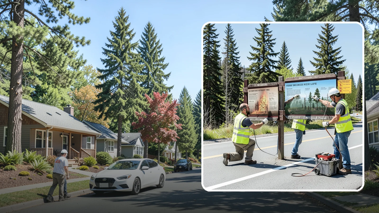 Interpretive Sign Installation in Orting, Pierce County, WA - Installation of interpretive and educational signage on durable panels and frames for parks, trails, and historic sites.