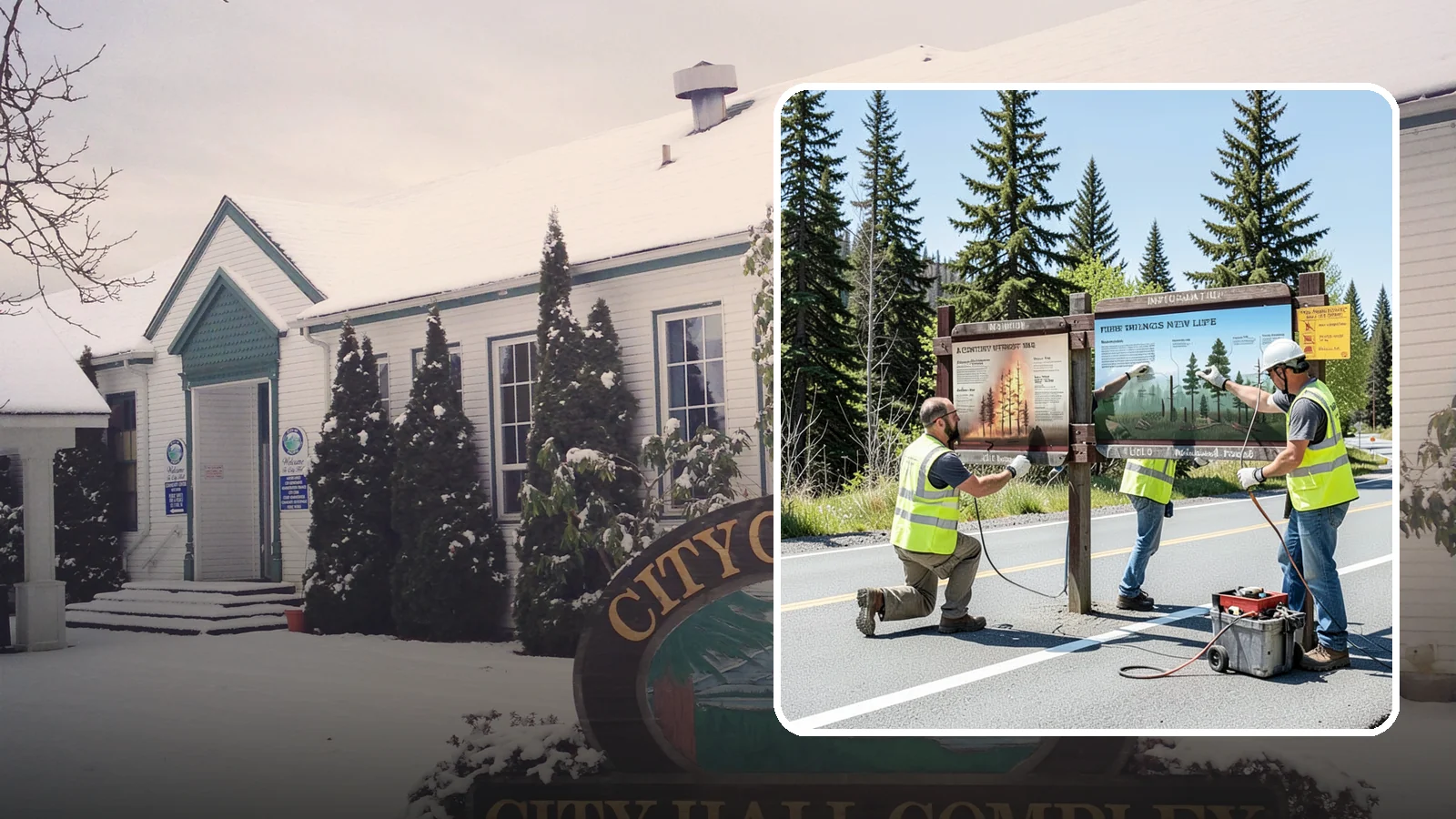 Interpretive Sign Installation in Pacific, King County, WA - Installation of interpretive and educational signage on durable panels and frames for parks, trails, and historic sites.