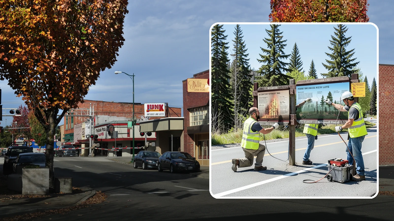 Interpretive Sign Installation in Puyallup, Pierce County, WA - Installation of interpretive and educational signage on durable panels and frames for parks, trails, and historic sites.