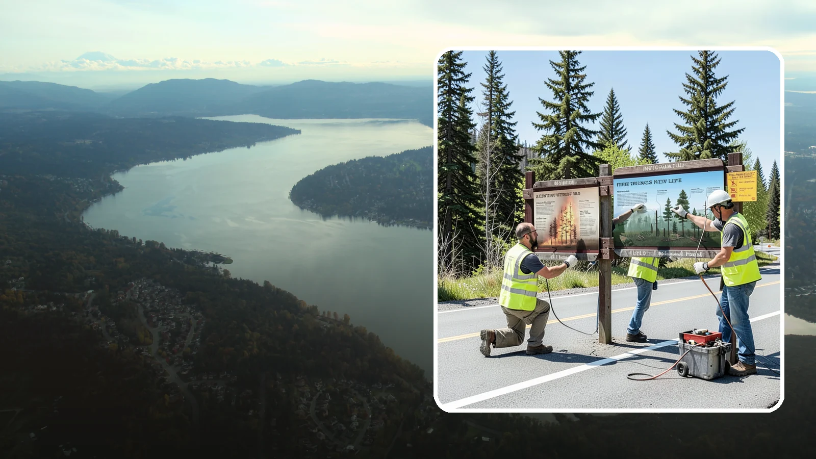 Interpretive Sign Installation in Sammamish, King County, WA - Installation of interpretive and educational signage on durable panels and frames for parks, trails, and historic sites.