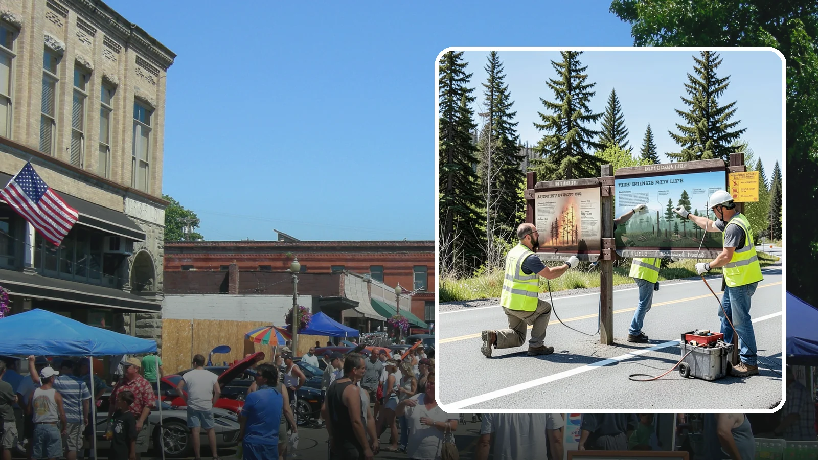 Interpretive Sign Installation in Snohomish, Snohomish County, WA - Installation of interpretive and educational signage on durable panels and frames for parks, trails, and historic sites.