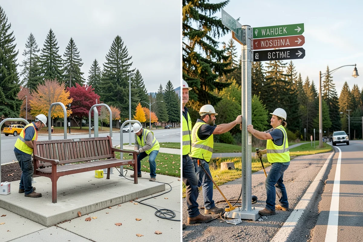 Interpretive Sign Installation in Snoqualmie, King County, WA - Confirm panel type, frame style, and placement with staff