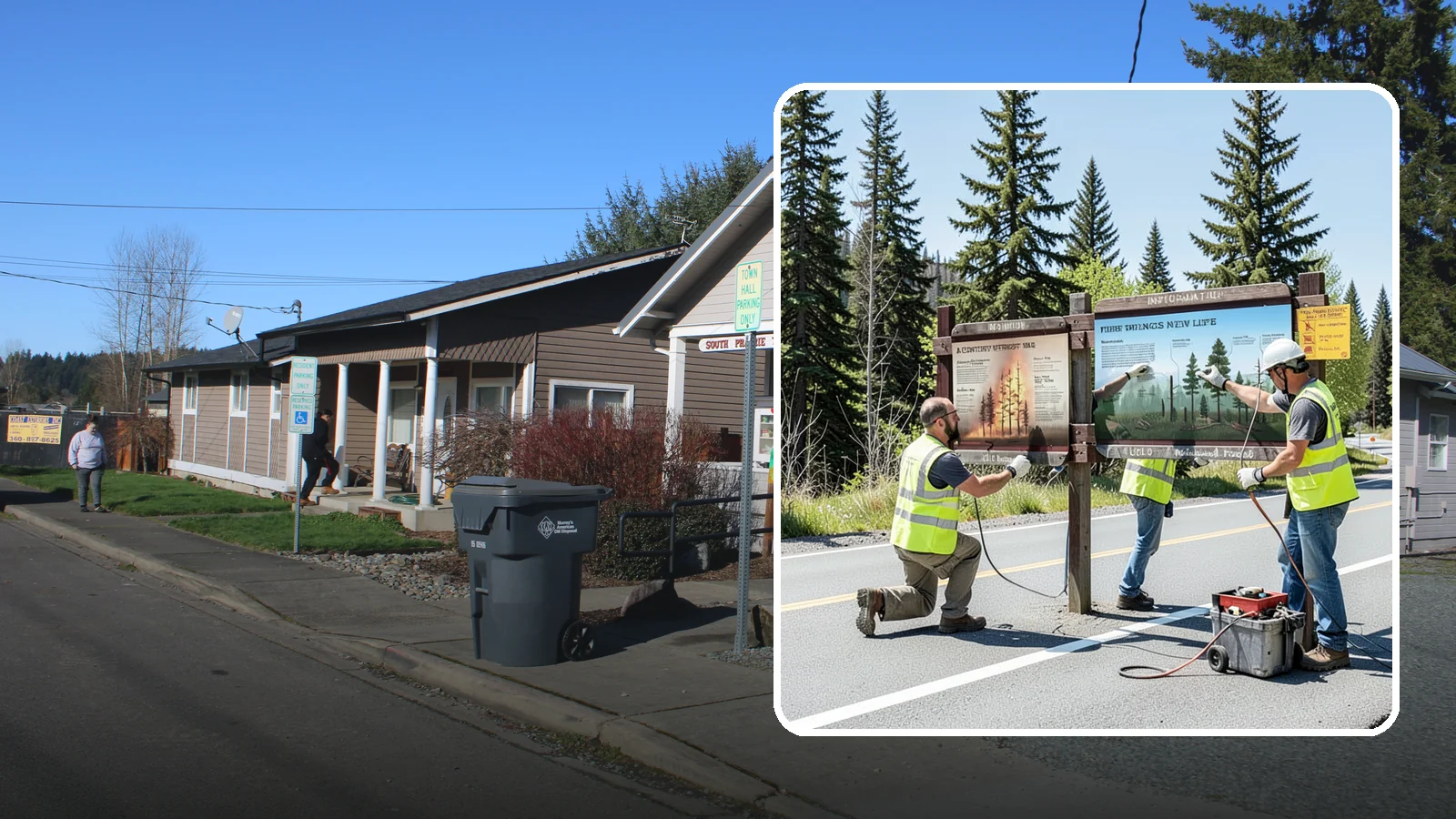 Interpretive Sign Installation in South Prairie, Pierce County, WA - Installation of interpretive and educational signage on durable panels and frames for parks, trails, and historic sites.