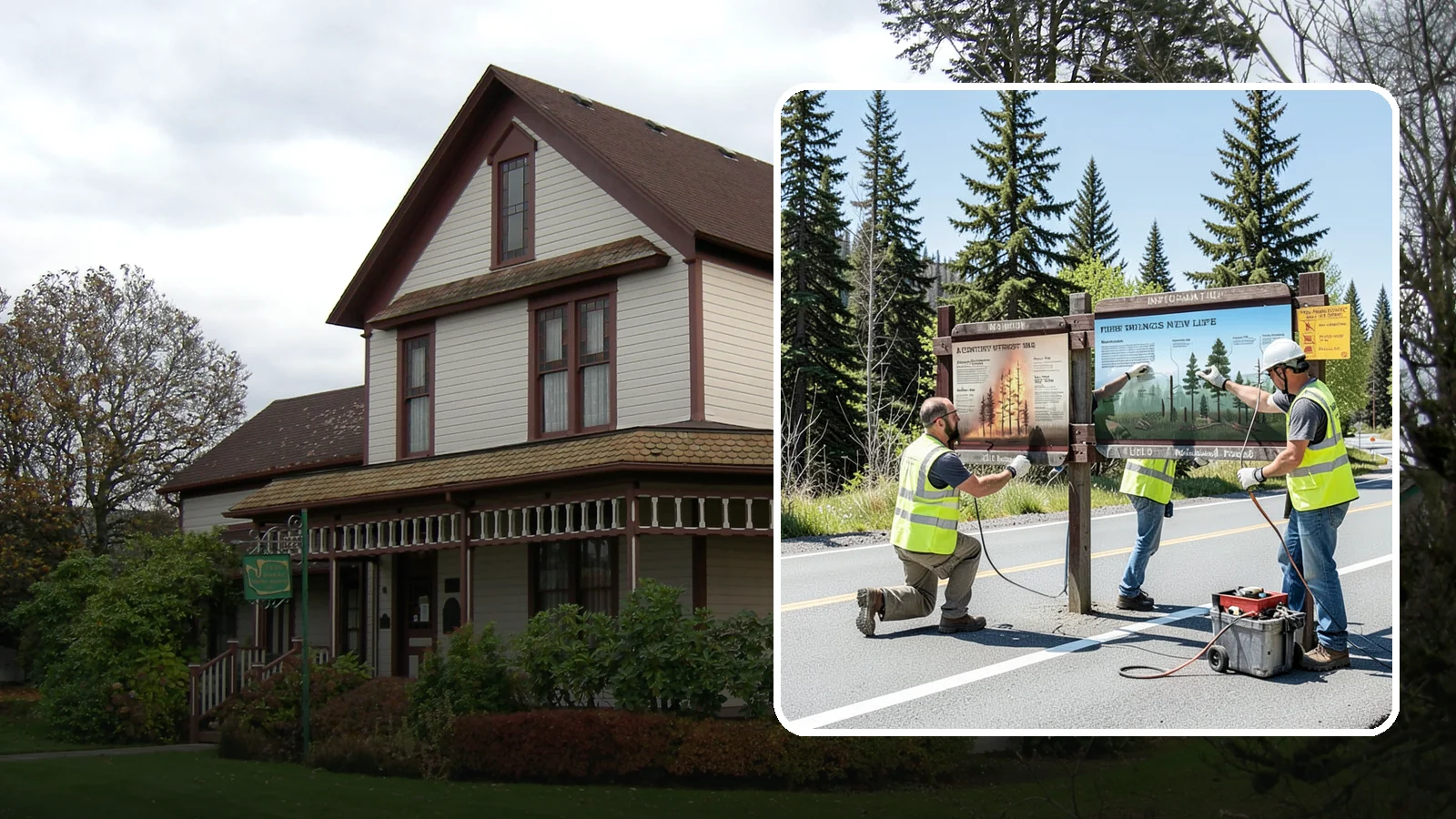 Interpretive Sign Installation in Sumner, Pierce County, WA - Installation of interpretive and educational signage on durable panels and frames for parks, trails, and historic sites.