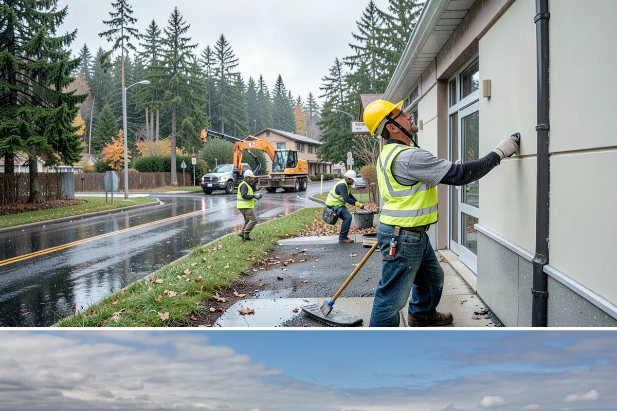 Interpretive Sign Installation in University Place, Pierce County, WA - Interpretive sign installation runs year-round, with footing work scheduled around drier ground conditions when possible.