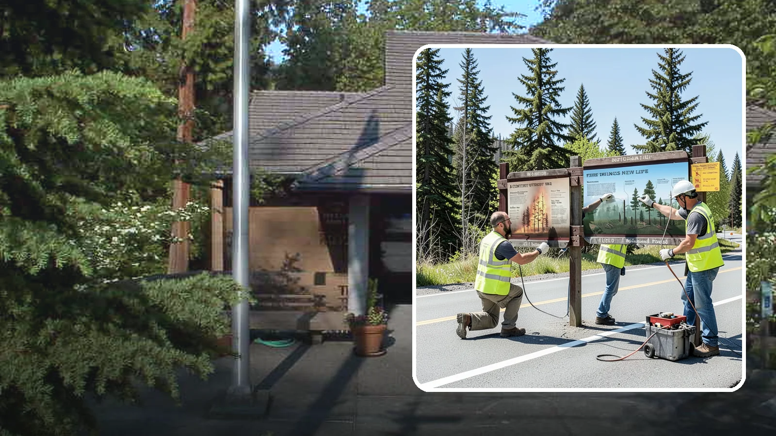 Interpretive Sign Installation in Yarrow Point, King County, WA - Installation of interpretive and educational signage on durable panels and frames for parks, trails, and historic sites.