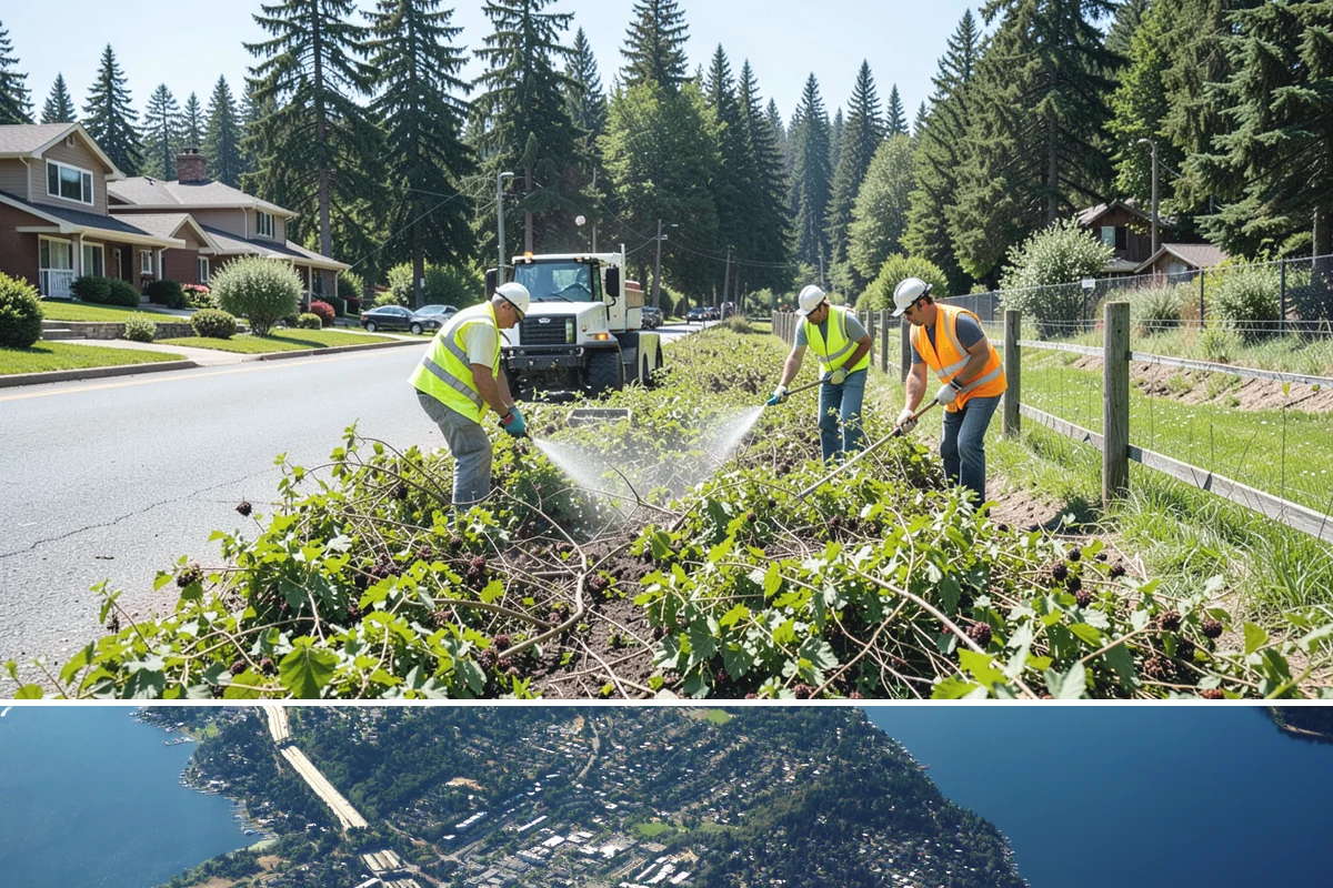 Invasive Species Control in Mercer Island, King County, WA - Treatments are timed to each species' growth cycle, with many invasives best controlled in spring and early summer.