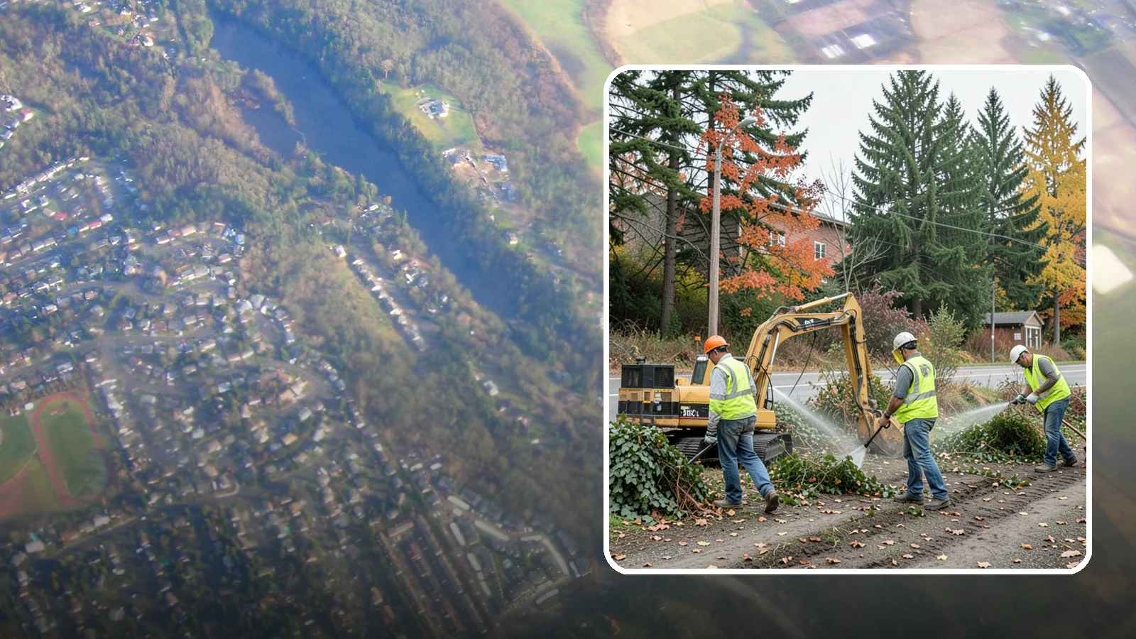 Invasive Vegetation Removal in Algona, King County, WA - Targeted removal and control of noxious and invasive plants such as ivy, knotweed, and blackberry from public natural areas.