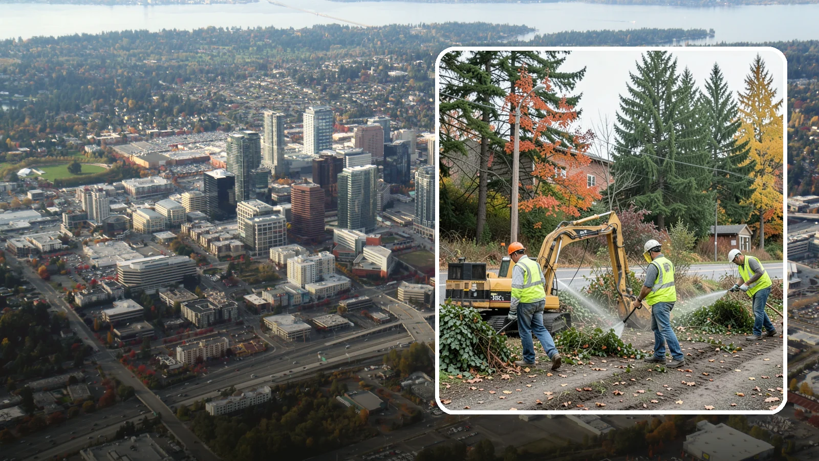 Invasive Vegetation Removal in Bellevue, King County, WA - Targeted removal and control of noxious and invasive plants such as ivy, knotweed, and blackberry from public natural areas.