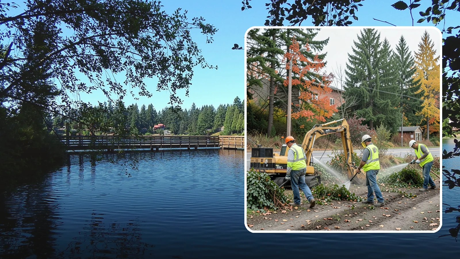 Invasive Vegetation Removal in Federal Way, King County, WA - Targeted removal and control of noxious and invasive plants such as ivy, knotweed, and blackberry from public natural areas.