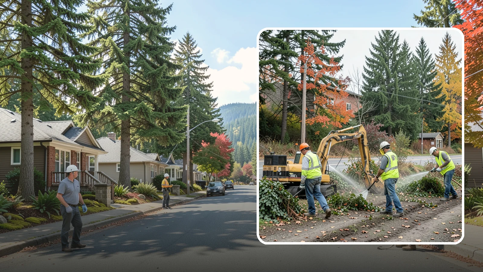 Invasive Vegetation Removal in Hunts Point, King County, WA - Targeted removal and control of noxious and invasive plants such as ivy, knotweed, and blackberry from public natural areas.