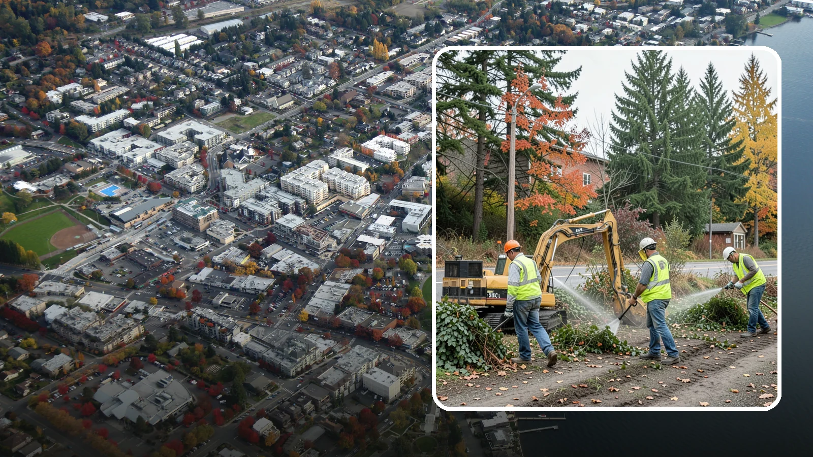 Invasive Vegetation Removal in Kirkland, King County, WA - Targeted removal and control of noxious and invasive plants such as ivy, knotweed, and blackberry from public natural areas.
