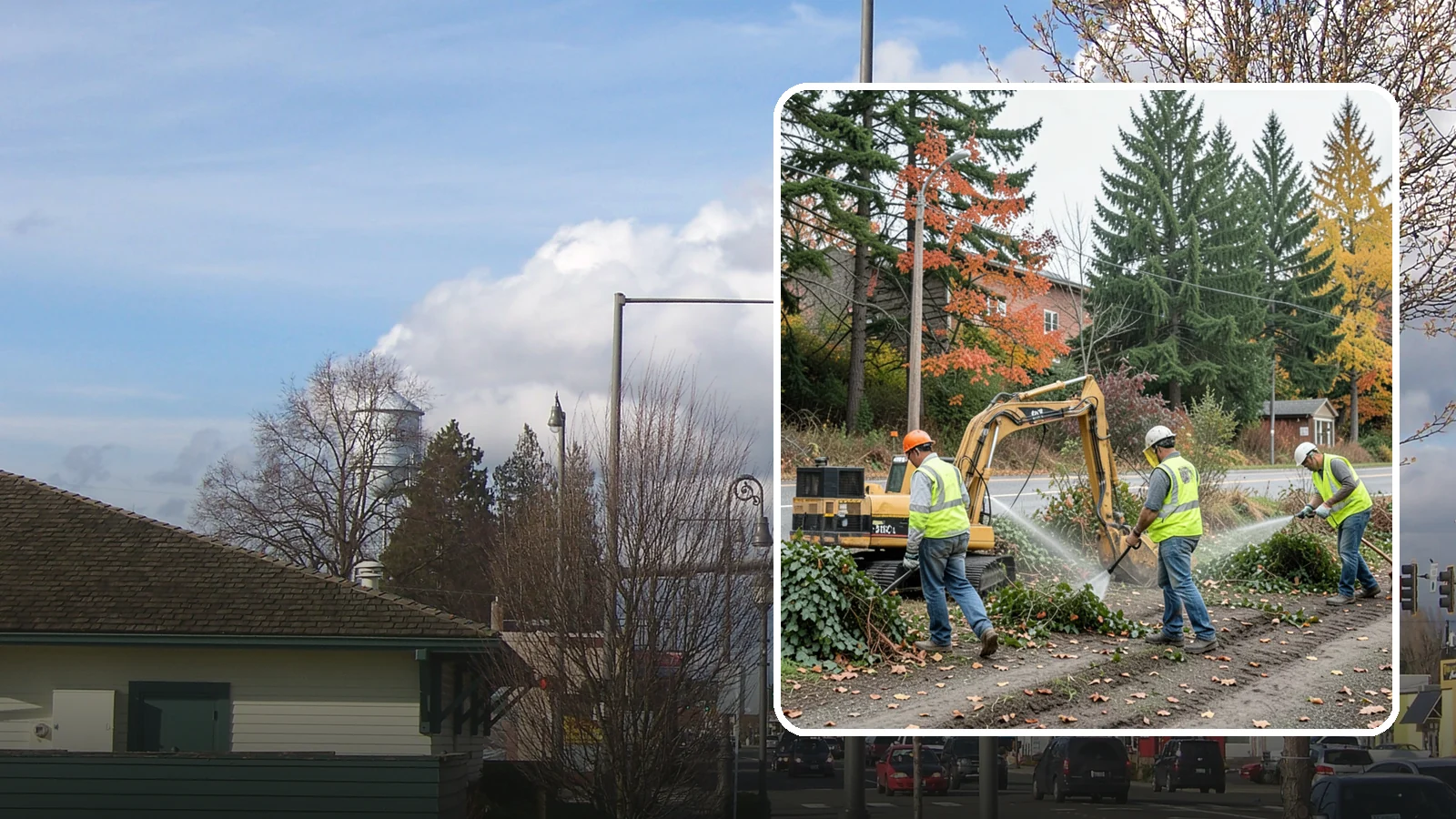 Invasive Vegetation Removal in Marysville, Snohomish County, WA - Targeted removal and control of noxious and invasive plants such as ivy, knotweed, and blackberry from public natural areas.