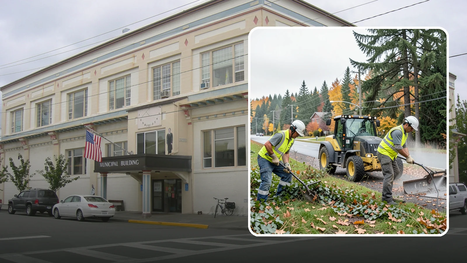 Ivy Removal in Anacortes, Skagit County, WA - Removal of English ivy from tree trunks, ground beds, and structures to protect trees and public infrastructure.