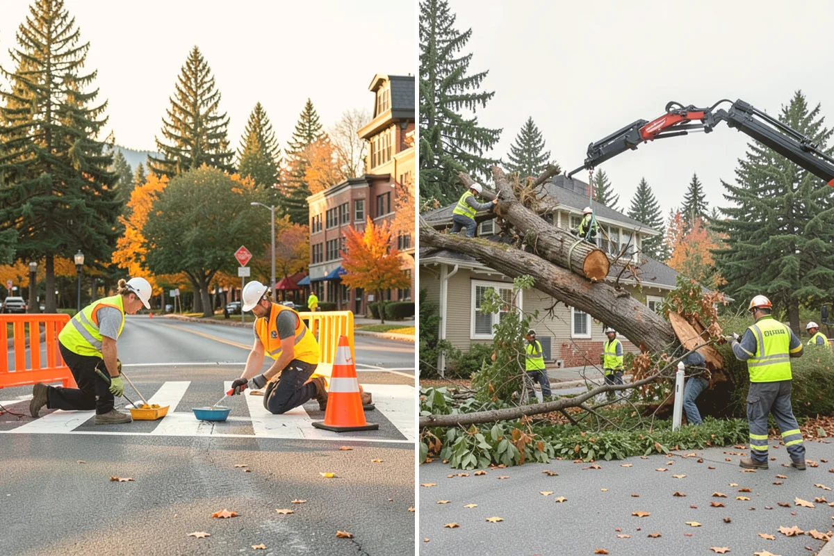 Ivy Removal in Bothell, King County, WA - Cut survival rings around tree trunks and detach climbing vines