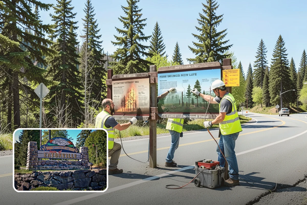 Ivy Removal in Eatonville, Pierce County, WA - Relieves park trees of the weight and shading that ivy imposes
