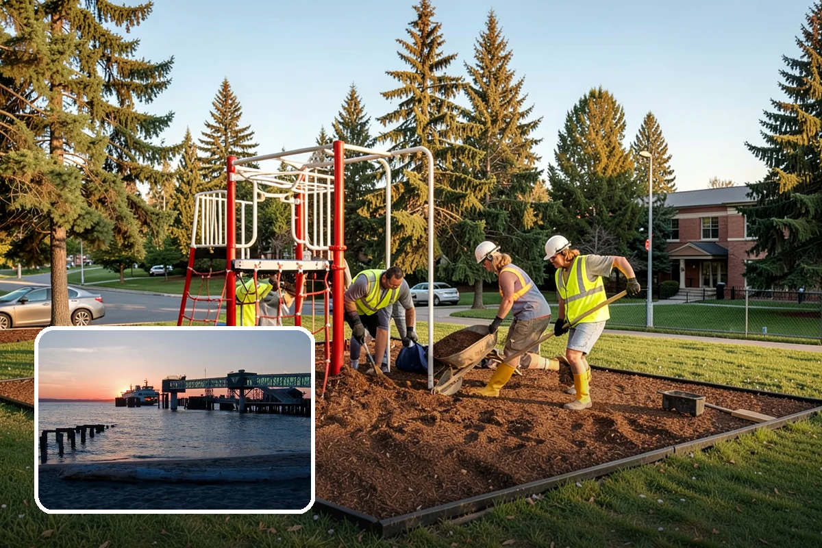 Ivy Removal in Edmonds, Snohomish County, WA - Relieves park trees of the weight and shading that ivy imposes