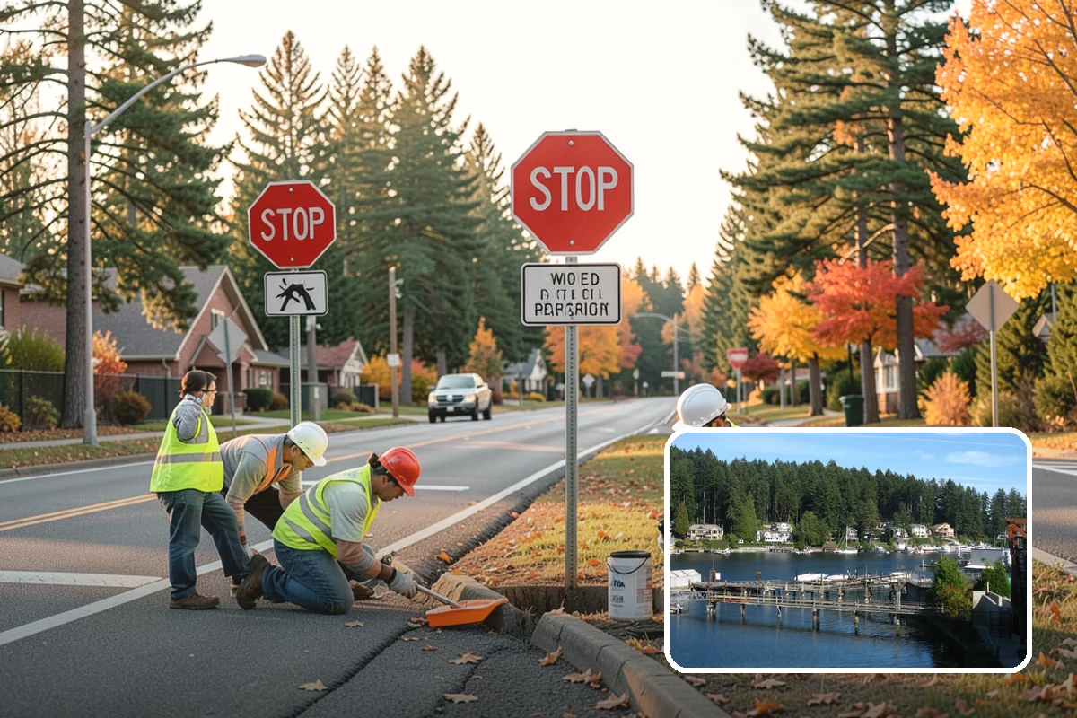 Ivy Removal in Gig Harbor, Pierce County, WA - Relieves park trees of the weight and shading that ivy imposes