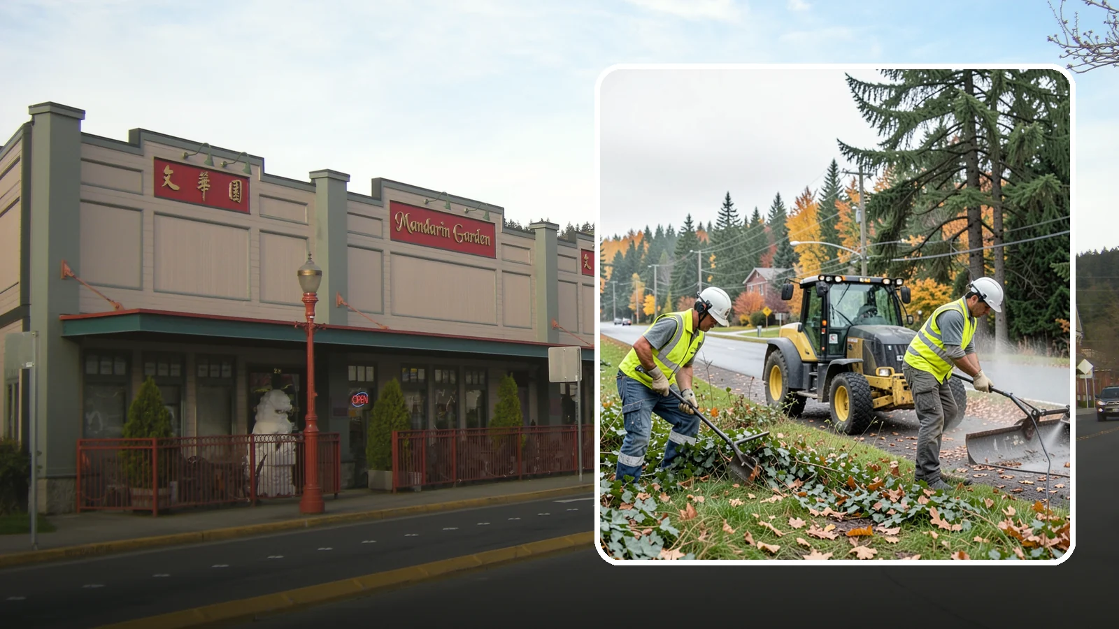 Ivy Removal in Issaquah, King County, WA - Removal of English ivy from tree trunks, ground beds, and structures to protect trees and public infrastructure.