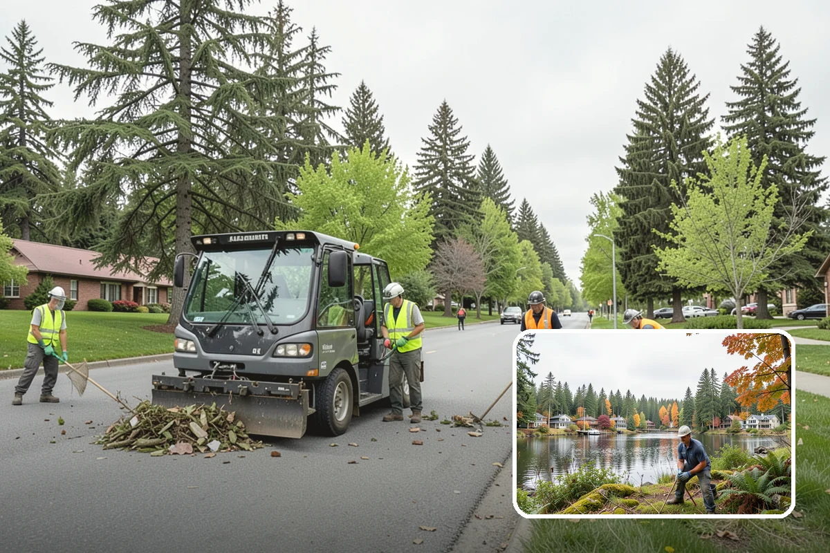 Ivy Removal in La Conner, Skagit County, WA - Relieves park trees of the weight and shading that ivy imposes