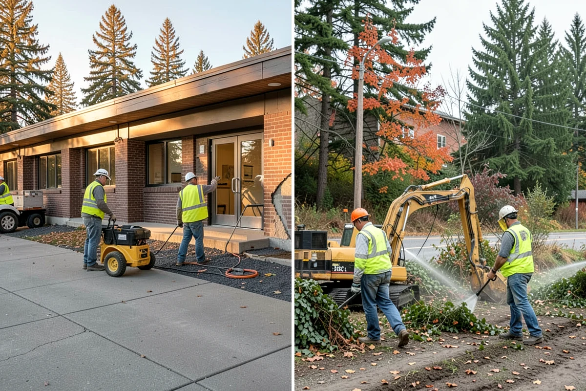 Ivy Removal in Lakewood, Pierce County, WA - Cut survival rings around tree trunks and detach climbing vines